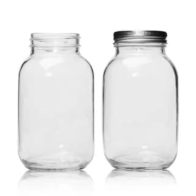 8oz 16oz 32oz Empty Clear Canning Ginger Food Storage Glass Wholesale Mini Ball Mason Jar with Lids for Canning