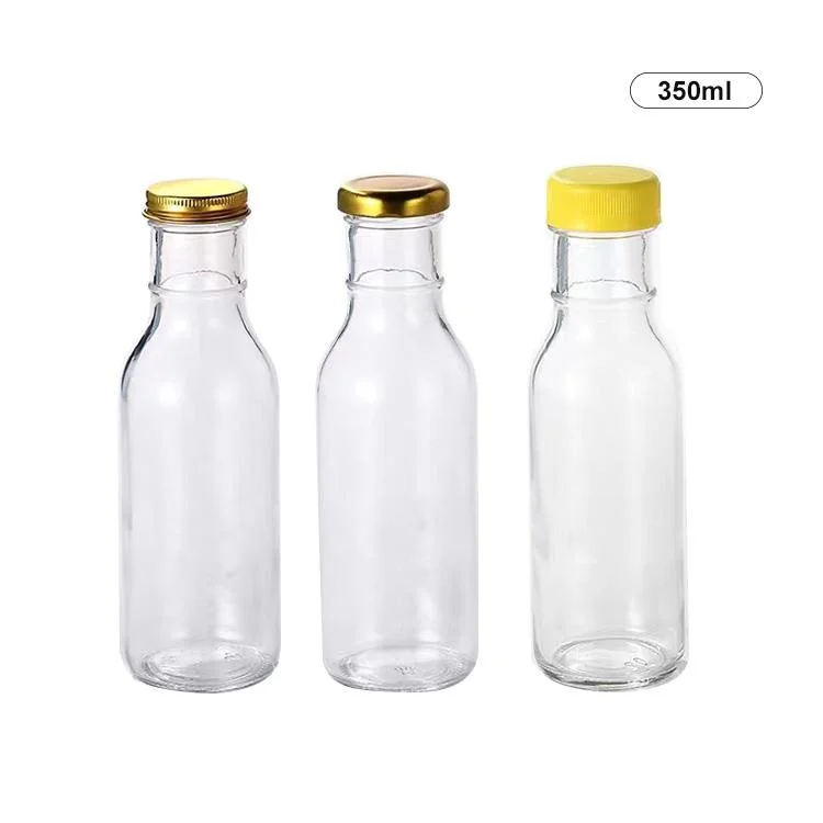 8oz 12oz 16oz Ring Neck Hot Sauce Beverage Juice Wter Drinking Glass Bottle with Different Lids