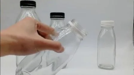 250ml Novas garrafas de vidro quadradas para bebidas, suco, leite, chá, café