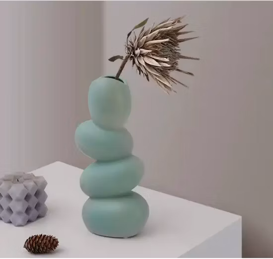 Ovo de escultura de arte abstrata nórdica vintage em vasos de cerâmica